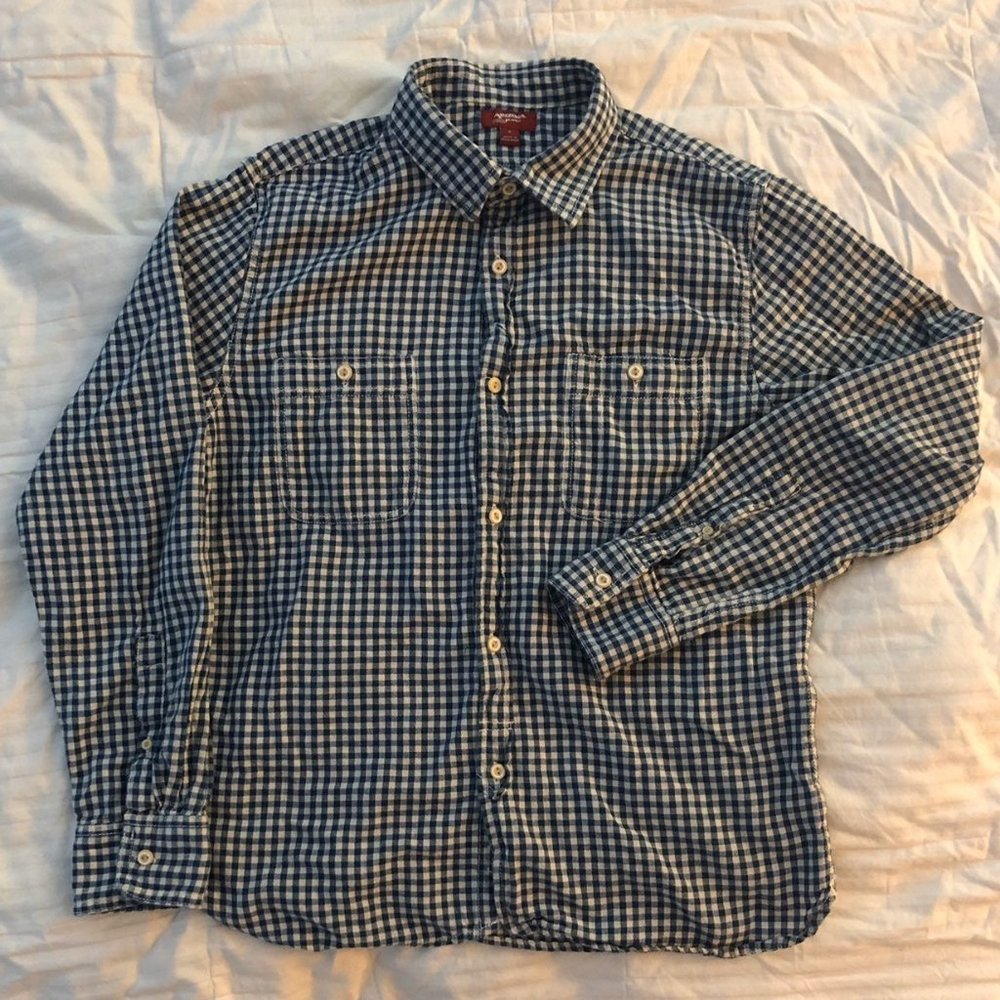 Blue Gingham/Checkered Button Down